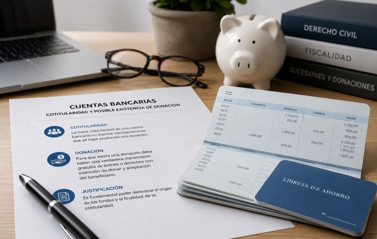 Cotitularidad de cuentas bancarias y posible existencia de donación